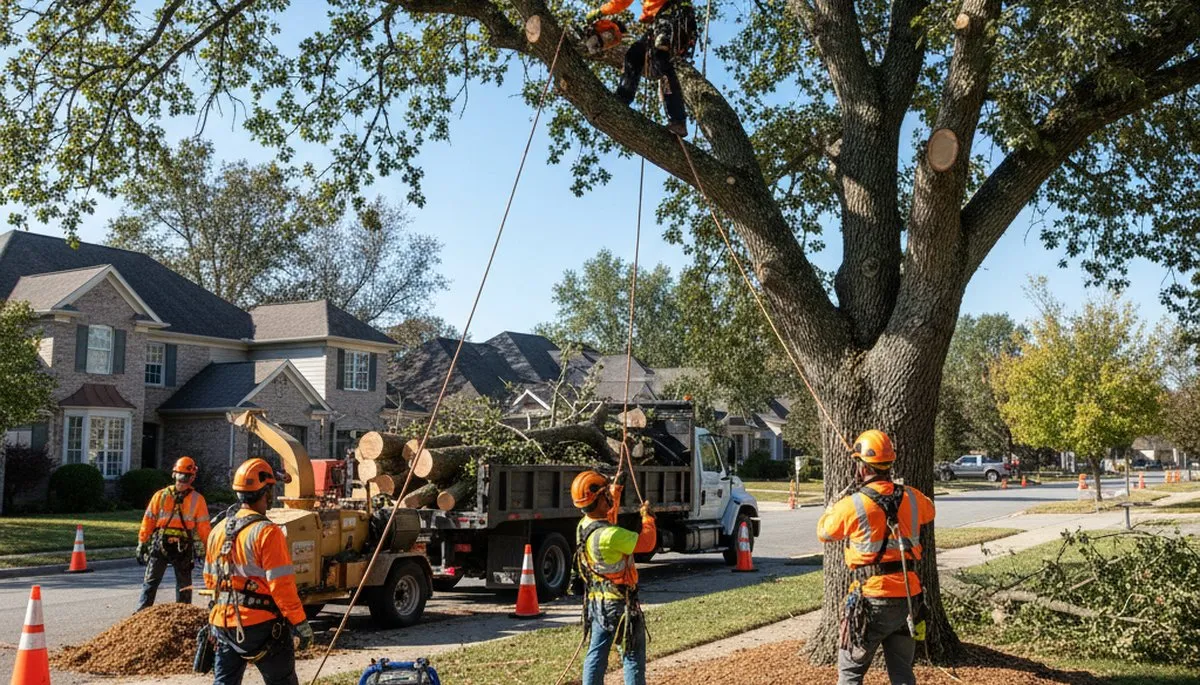 Austin, TX tree removal service removing a hazardous tree safely