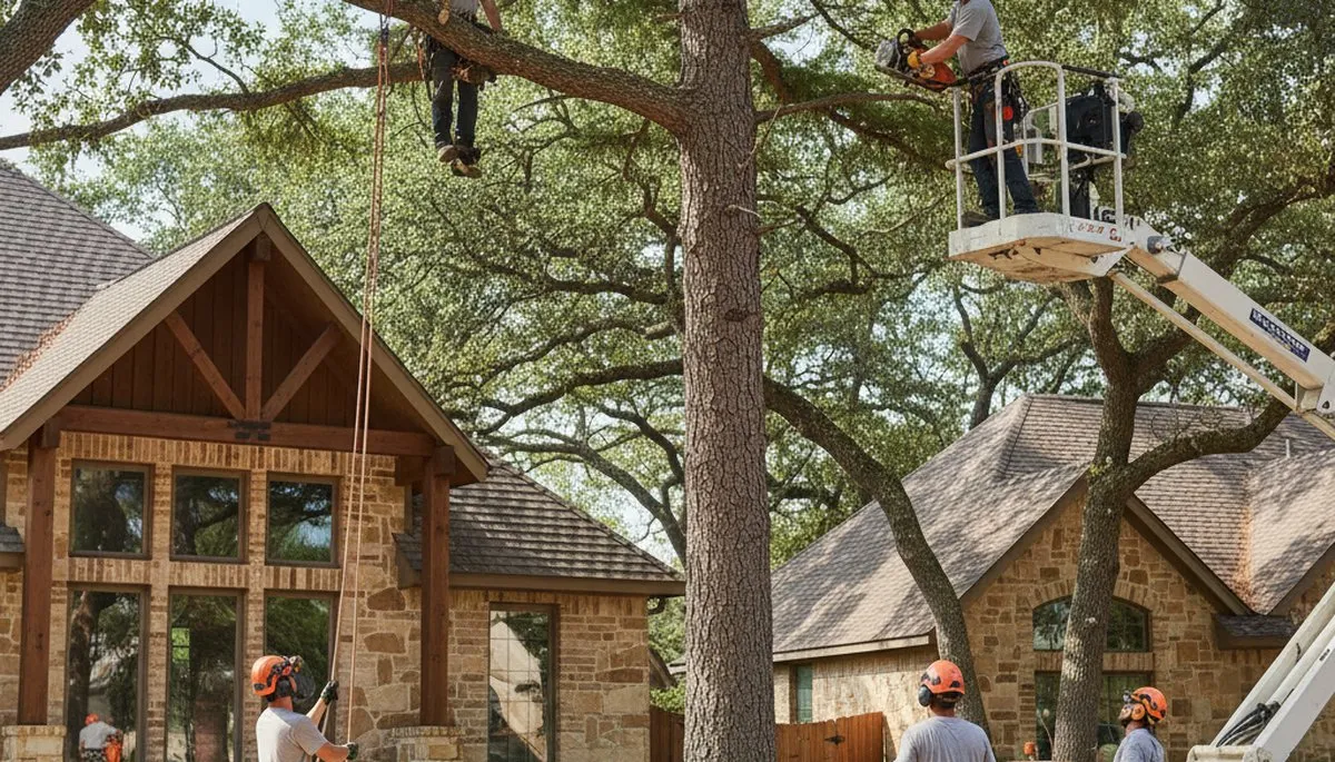 Tree service crew in Austin, TX providing professional tree care and removal for local properties